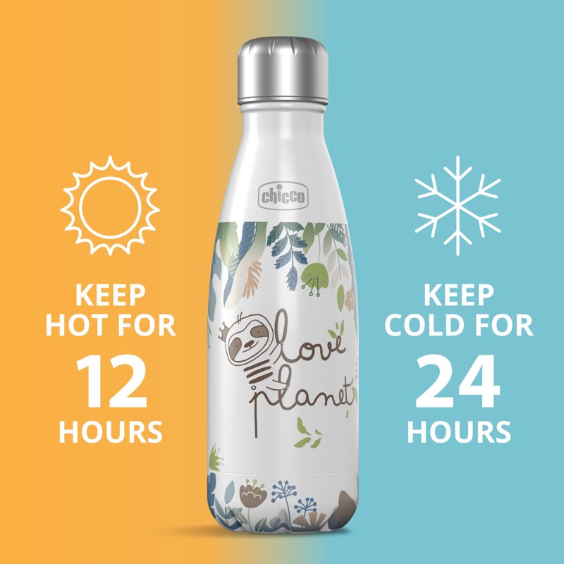 Stainless Steel Insulated Water Bottle for Kids - Sloth Design