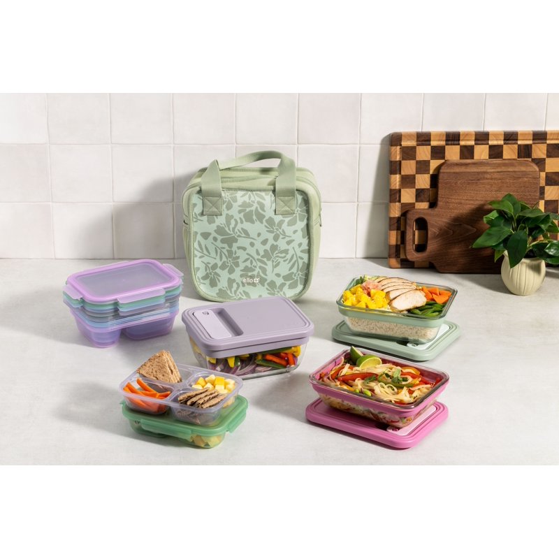 Insulated Neoprene Lunch Tote with Zipper - Soft Sage