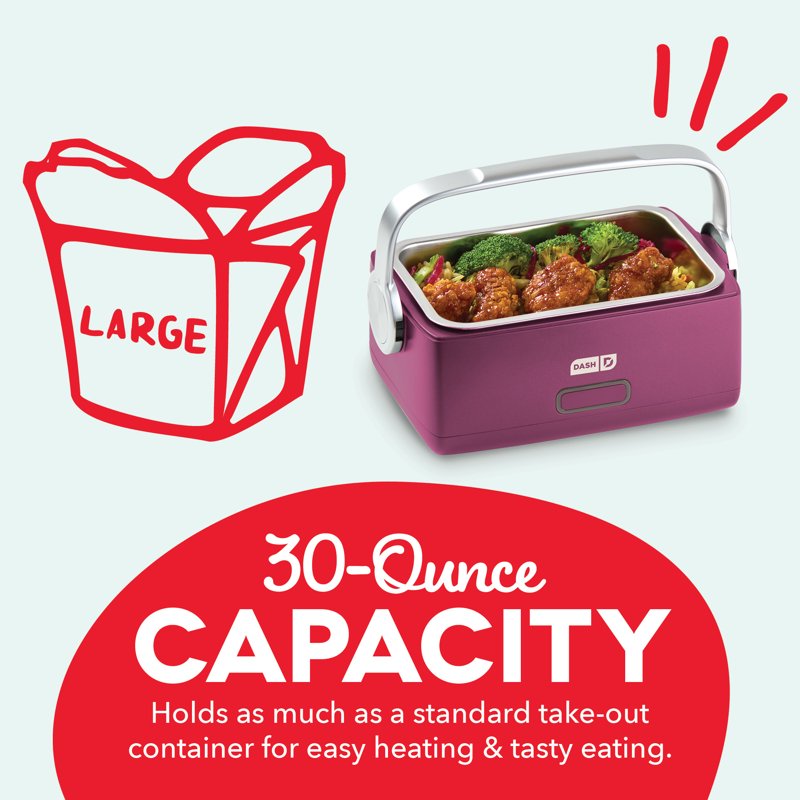 Portable Electric Food Warmer - 30oz Personal Lunch Heater with Utensils