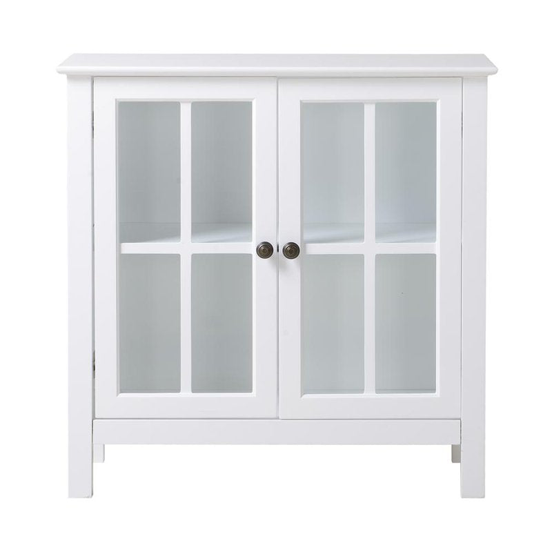 Deluxe Glass Door Accent Cabinet - White - Model 22600