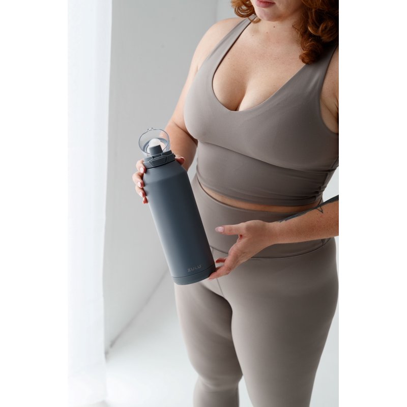 40oz Stainless Steel Water Bottle with Locking Lid - Gray
