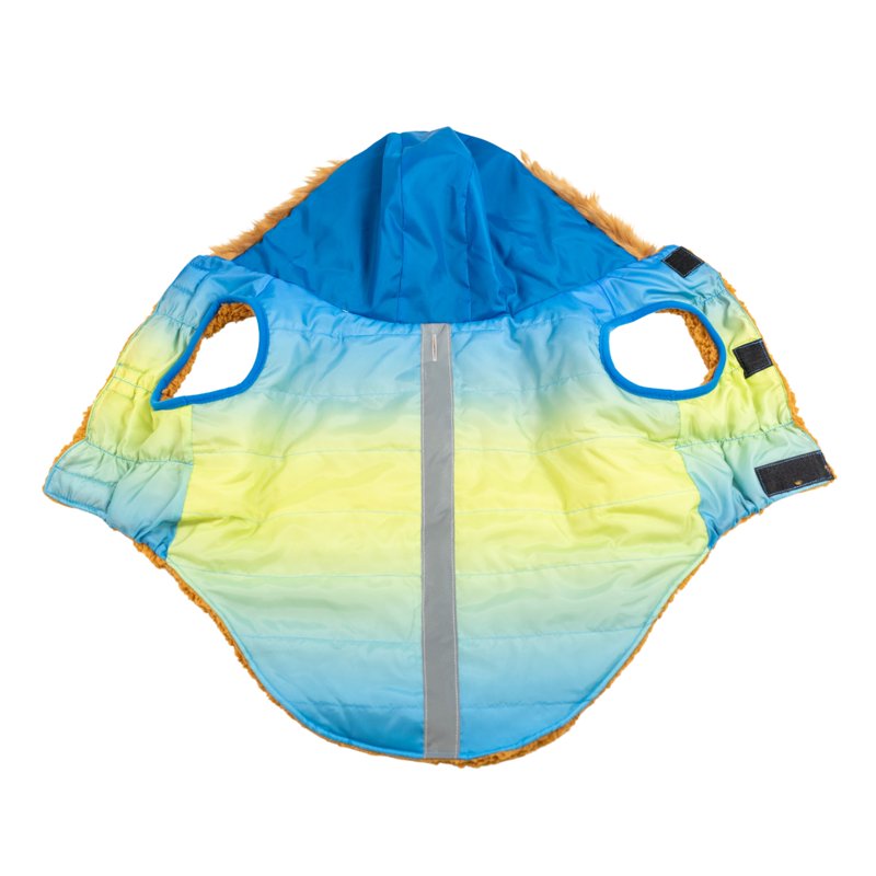 Pet Hooded Jacket - Blue Ombre, XS - Cool Weather Dog Coat with Hoodie