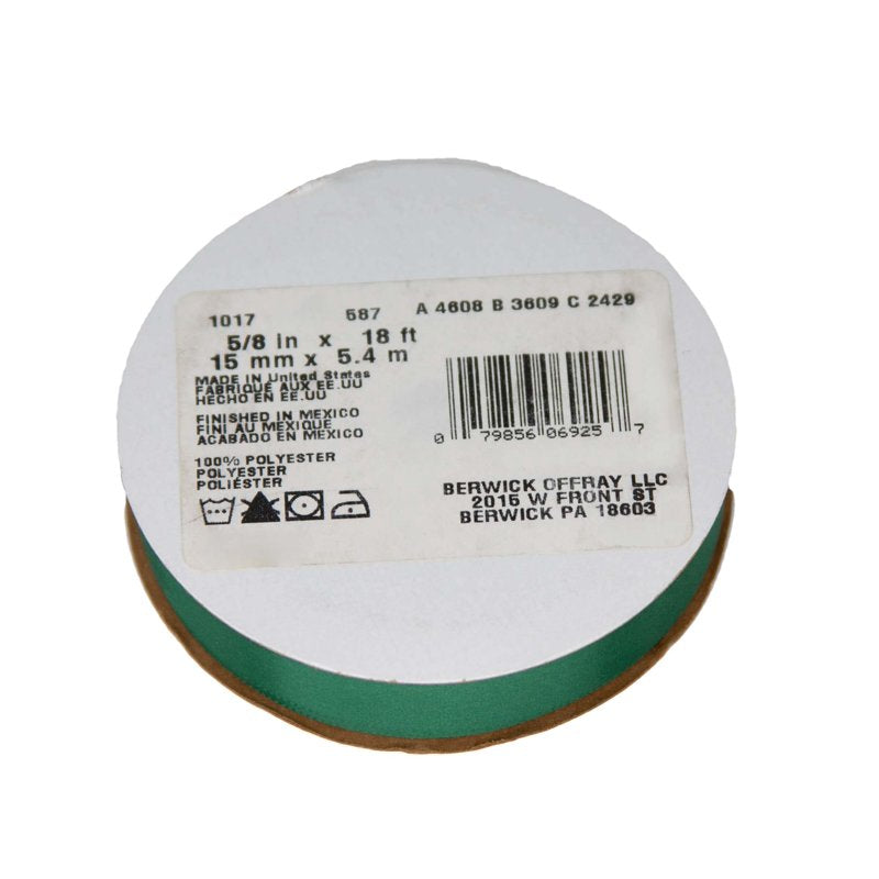 Offray Satin Ribbon 5/8 Inch Forest Green 3 Pack - Craft & Gift Wrap