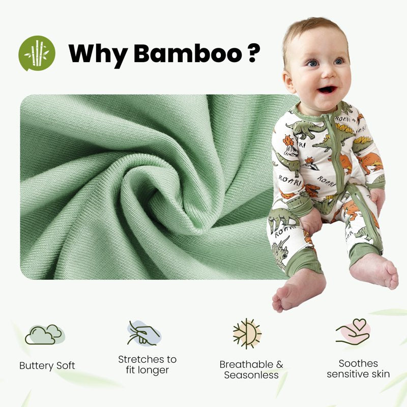 PinkBerry 10# Baby Footless Zip Pajamas Set 18-24 Months - Bamboo & Spandex