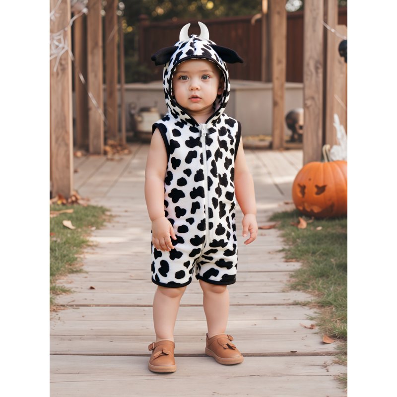 Kids Cow Costume Toddler Baby Girl Boy Halloween Animal Jumpsuit - Colorful 2-3 Years