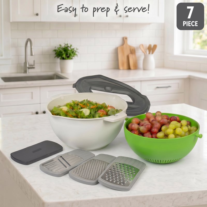 7-in-1 Multi-Function Colander Set with Grating Inserts
