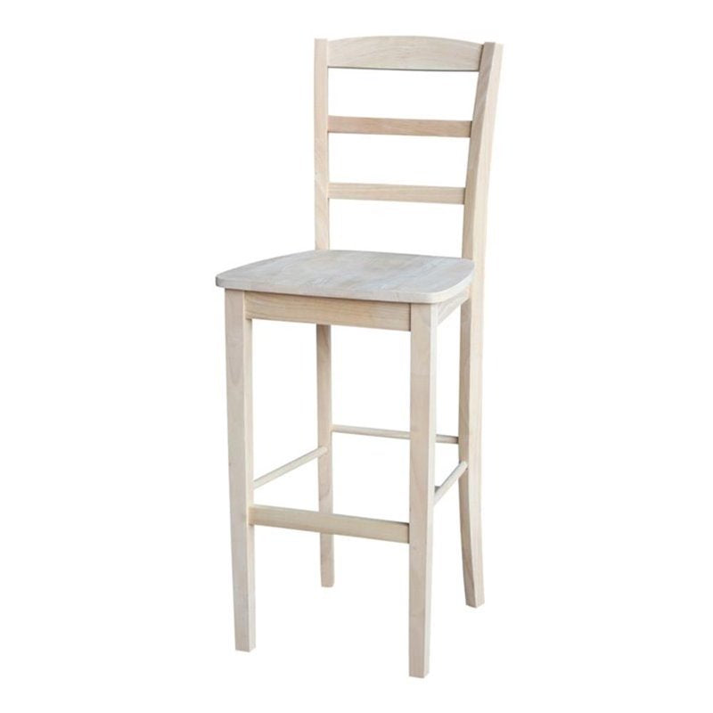 30" Solid Wood Bar Height Stool - Unfinished Parawood