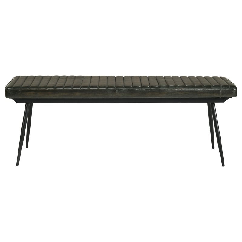 Leather Upholstered Dining Bench - Antique Espresso