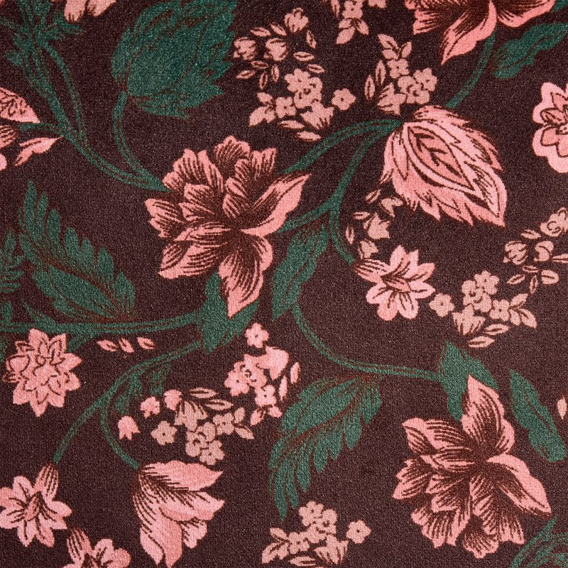 Pink Blush Floral Velvet Decorative Pillow 20x20 Inches - Home Decor Collection