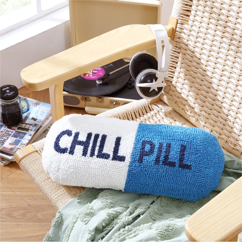 (2 Pack) Mainstays Chill Pill Shaped Decorative Pillow - 20 x 8 in, Cobalt, Variation of Chill Pill, 2