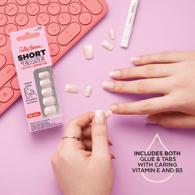Short Press-On Nails, Easy Application, Non-Damaging Glue