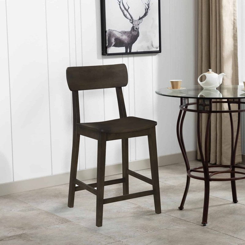 Torino Farmhouse Rubberwood Counter Stool - Carbonite Brown