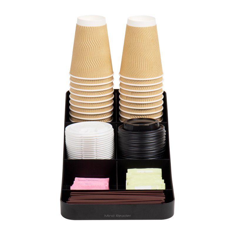 Coffee Condiment Organizer - 2-Pack, Black - Multi-Use Station