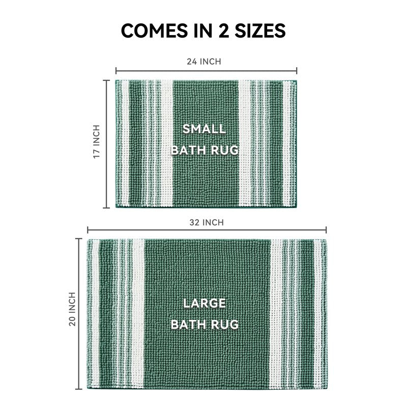 Mainstays Foam Noodle Bath Rug - Green, 20 x 32 Inches
