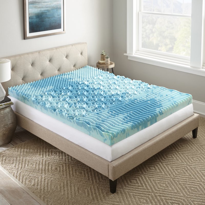 Full Size 4-Inch Cooling Gel Memory Foam Mattress Topper with Multi-Zone Support