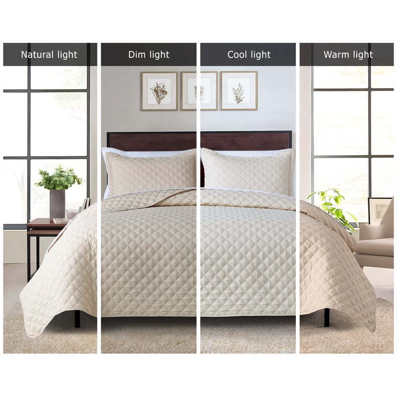 Twin/Twin-XL All-in-One Lightweight Quilt and Sheet Set - Beige