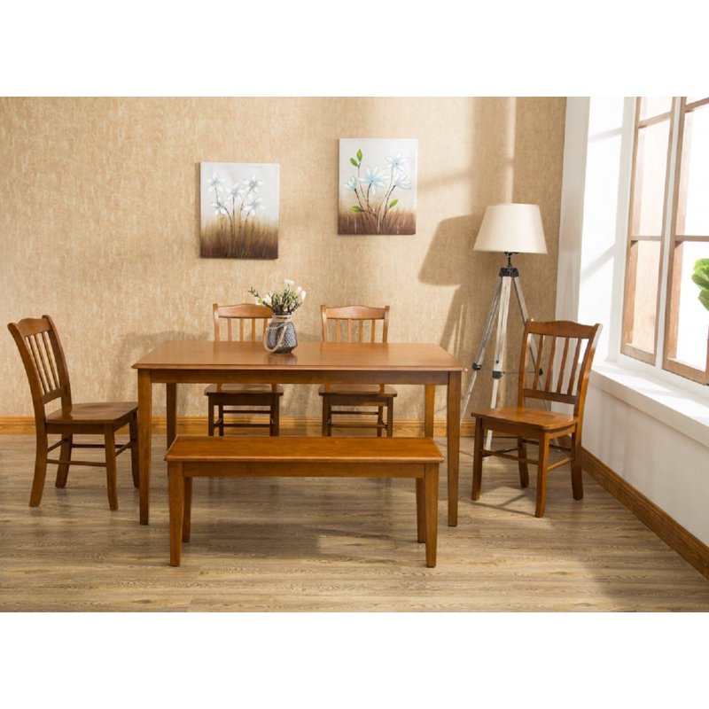 Shaker Backless Dining Bench - Walnut Finish, 44" Wide