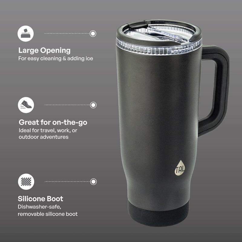 32oz Stainless Steel Skye Tumbler with Flip-Up Straw - Black