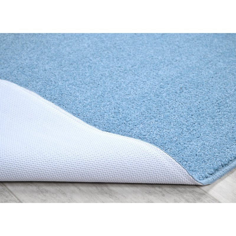 Garland Washable Bath Rug Set - 3 Piece Bathroom Mat & Toilet Lid Cover - Basin Blue