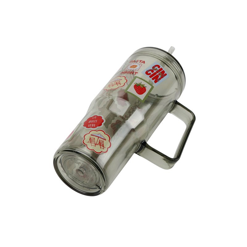 30oz Tumbler with Straw - Just Feed Me Stamps Design