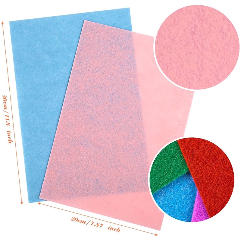 50 Pack Assorted Felt Fabric Sheets - 8 x 12 Inch Craft Material for DIY Sewing & Embroidery