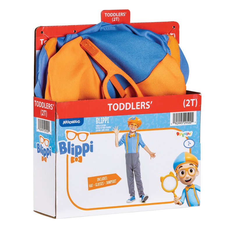 Toddler Blippi Costume for Kids Size 2T - Halloween Dress-Up Outfit