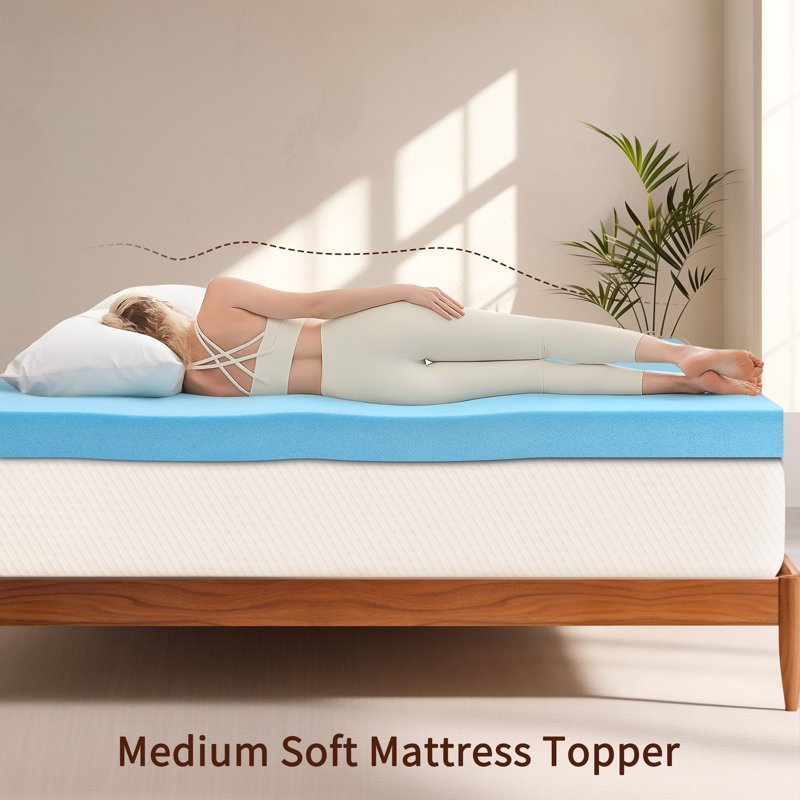 California King Memory Foam Mattress Topper - 2 Inch Gel Medium Soft Bed Pad