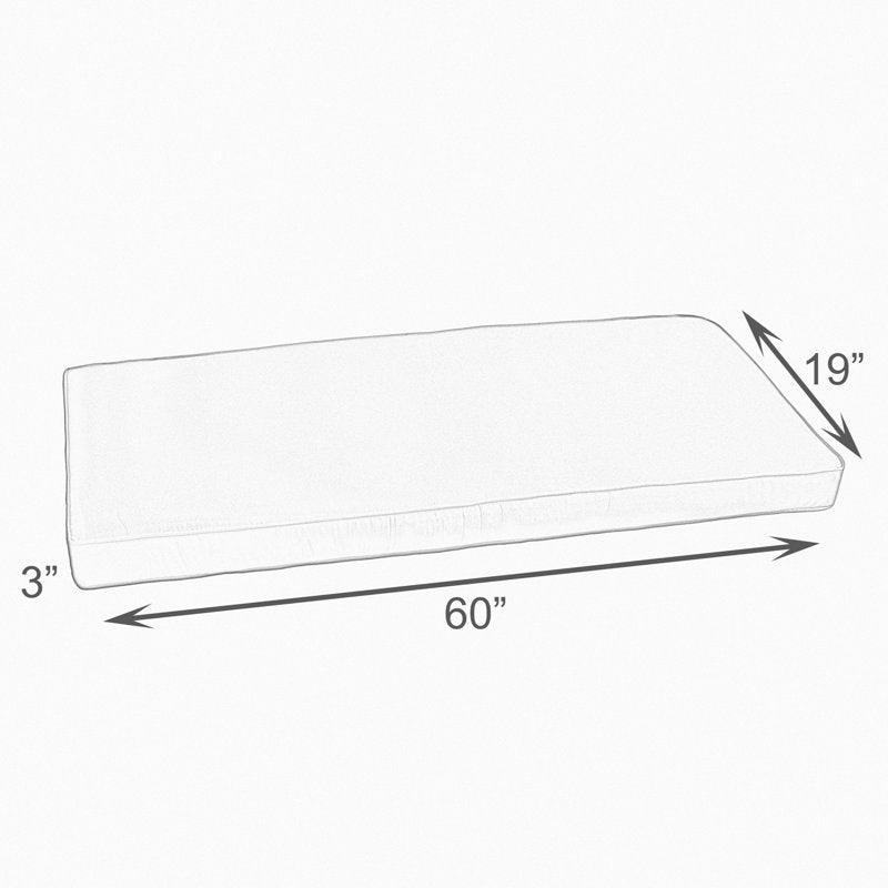 Indoor/Outdoor Ivory Bench Cushion - Off-White