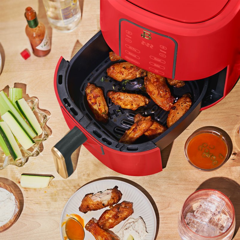 3 Qt Air Fryer with TurboCrisp Technology, Nonstick Ceramic - Tomato Red