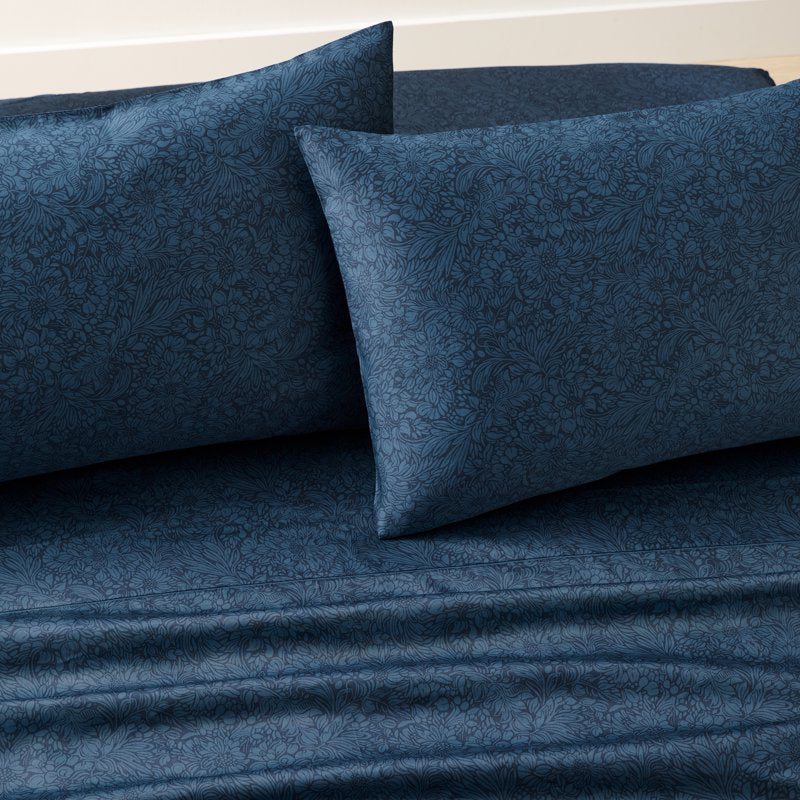 Performance 2-Piece Cotton Pillowcase Set - Otaki Floral Blue Cove, Standard/Queen