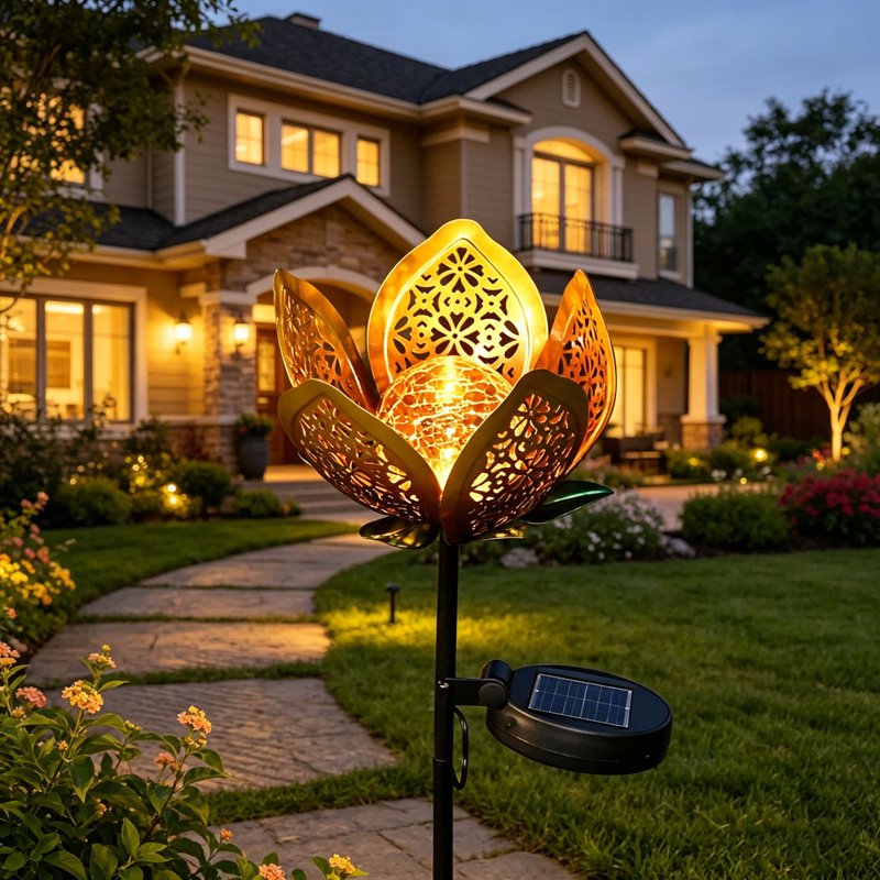 Solar Garden Lights I - Metal Waterproof Outdoor Stake Decorative LED Light