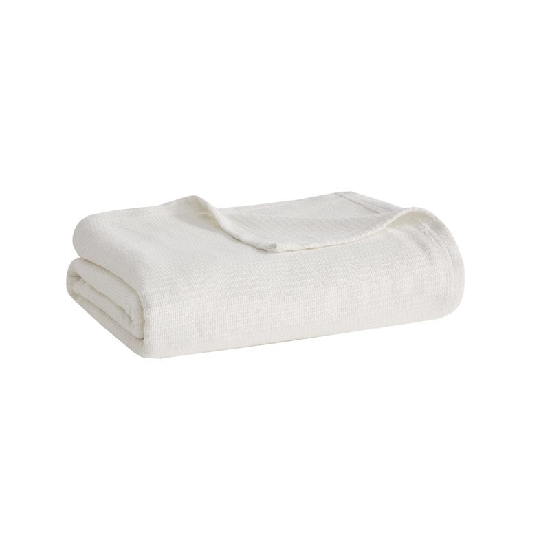 Home Essence Knit Freshspun Basketweave Cotton Blanket - Full/Queen Cream