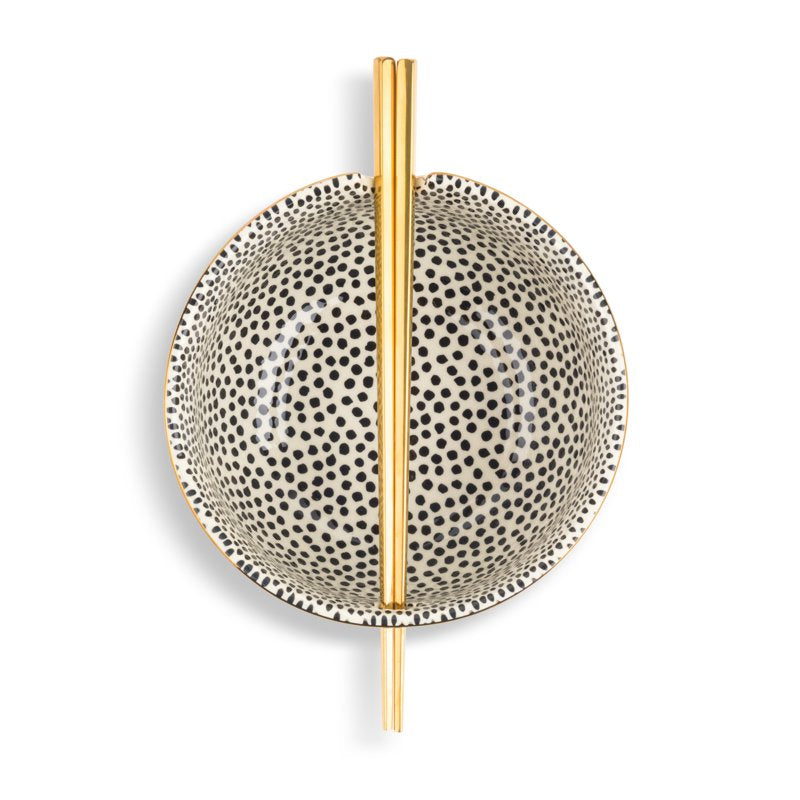 Ramen Noodle Bowl - Stoneware, Dot Design, Single