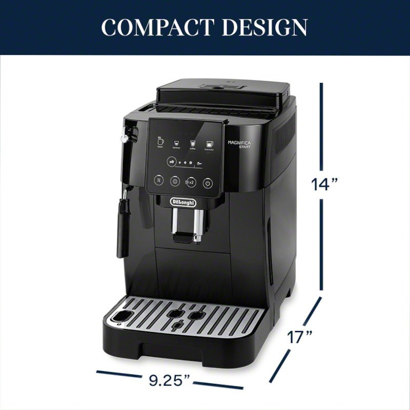 Automatic Espresso Machine with Manual Milk Frother - Black