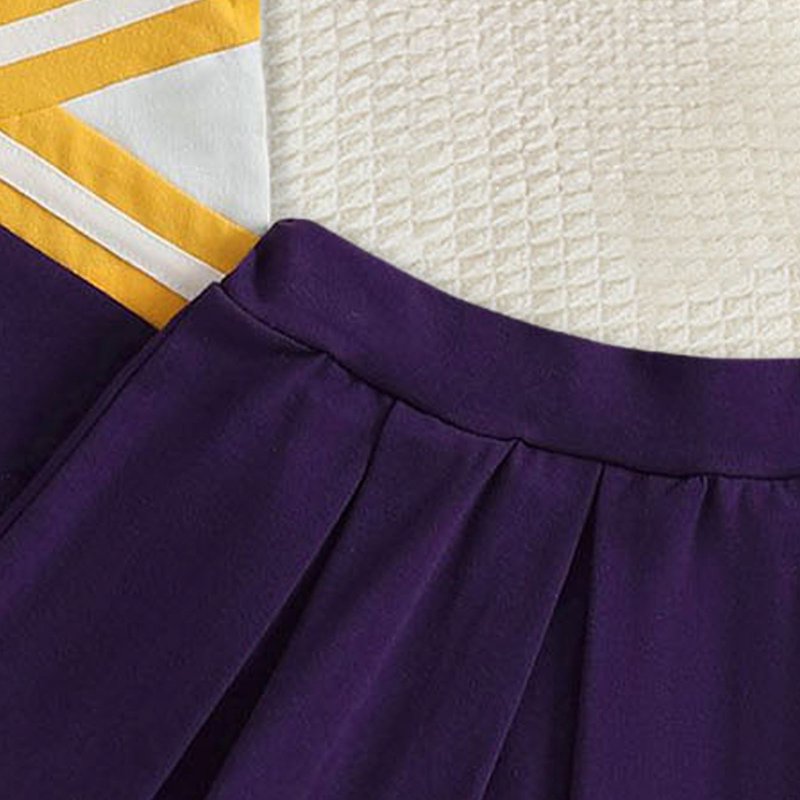 Toddler Girl Cheerleader Outfit Set - Shirt and Skirt for 12-18 Months - Purple