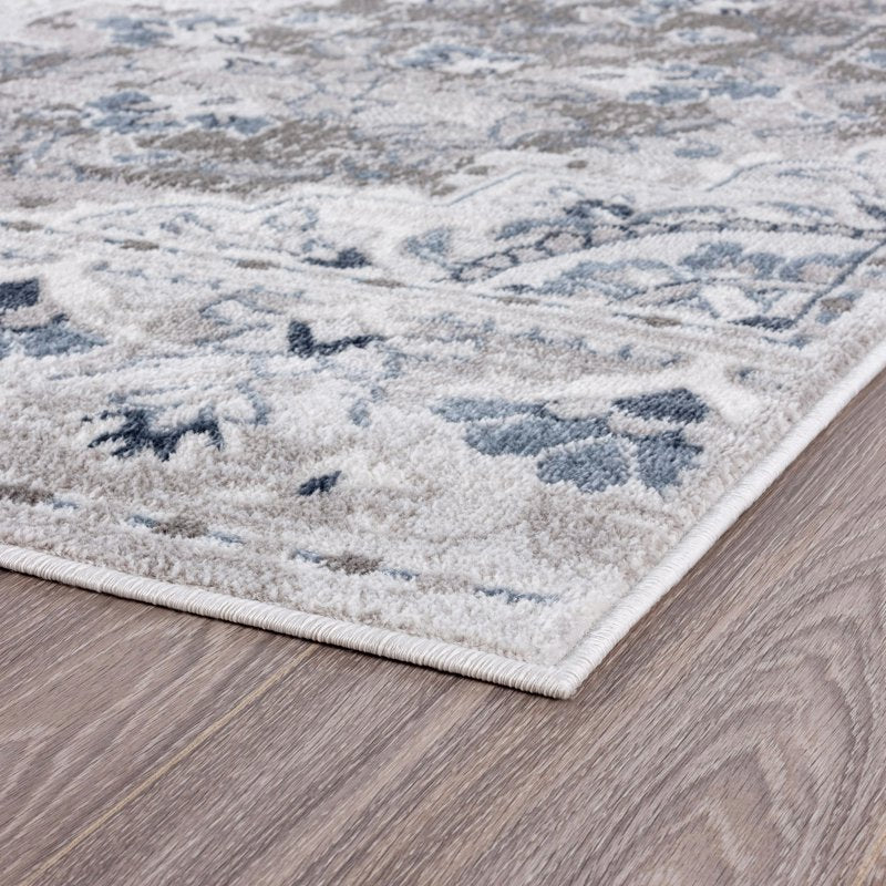 Vintage Medallion Area Rug - Gray 8'9 x 12'2 Indoor Living Room Carpet
