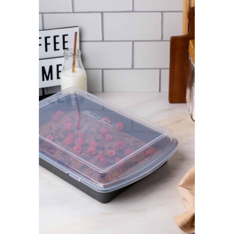 Nonstick Carbon Steel Covered Cake Pan - 9 x 13 Inch, 2 Pack