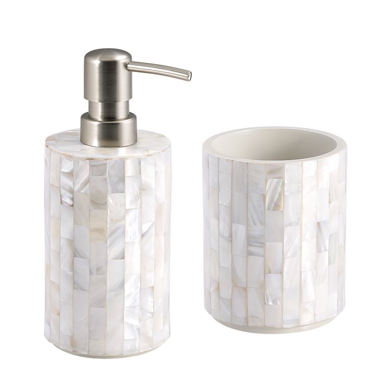 Pearlescent Bathroom Toothbrush Holder - Resin with Mother of Pearl Finish