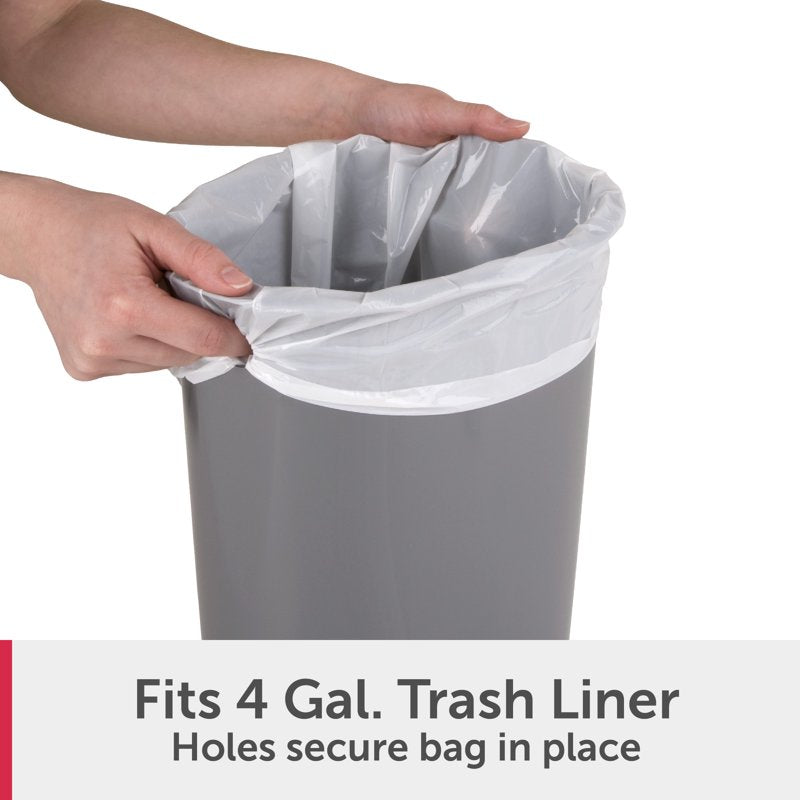 Small Bathroom Trash Can - 2.6 Gallon Plastic Bin with Step Lid - Black