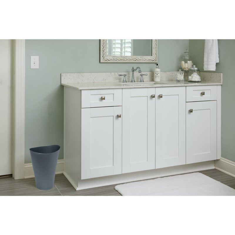 2.25 Gallon Round Open Top Bathroom Trash Can - Gunmetal Blue