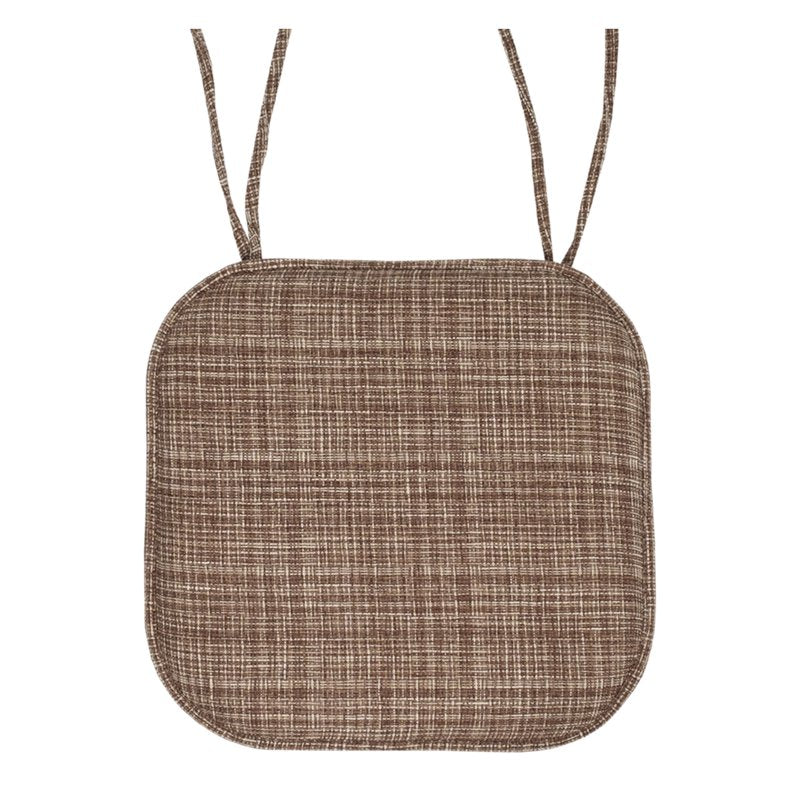 Memory Foam Non-Slip Chair Cushion Pad with Ties 2-Pack - Dark Brown Multi