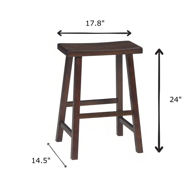 Wood Counter Height Stool - 24-Inch, Walnut Finish