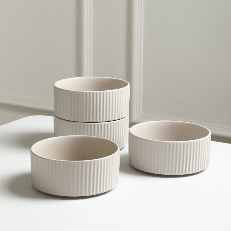 32-Piece Beige Dinnerware Set - Durable Stoneware