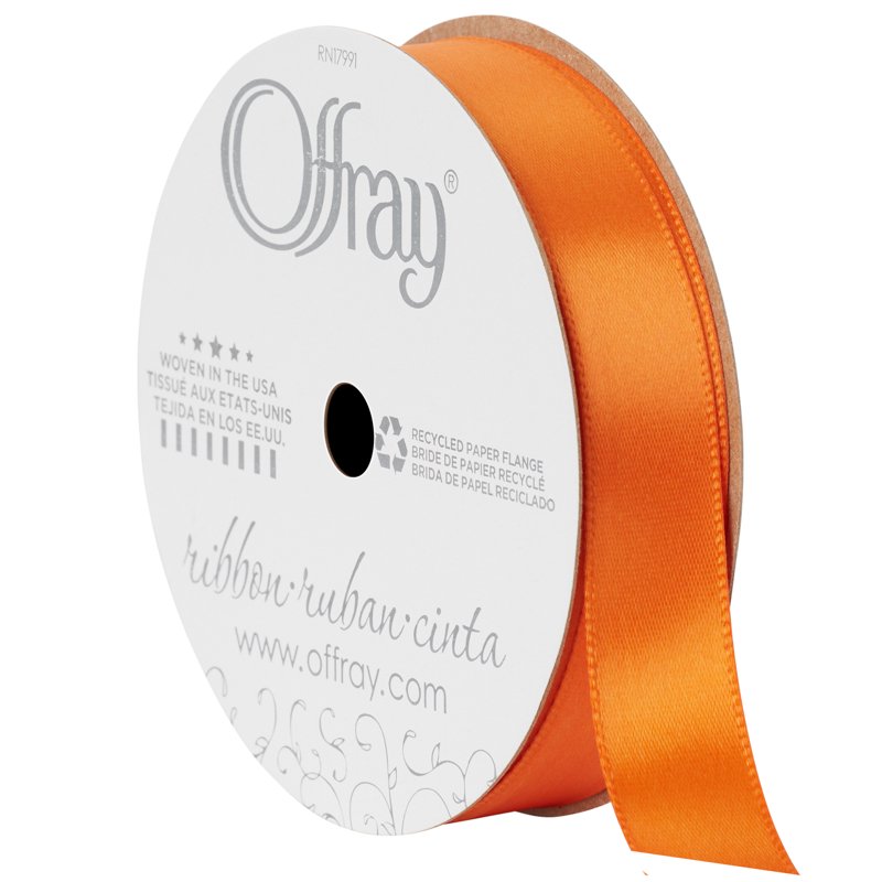 Offray Satin Ribbon 3 Pack Torrid Orange 5/8" x 18ft Craft Gift Wrapping