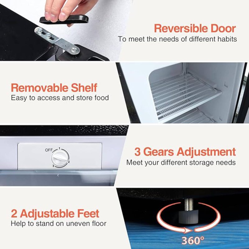 3.2 Cu. Ft. Silver Mini Upright Freezer with Adjustable Thermostat