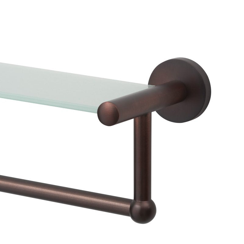 Glass Shelf and Towel Bar Set - Modern Bathroom Wall Mount Organizer