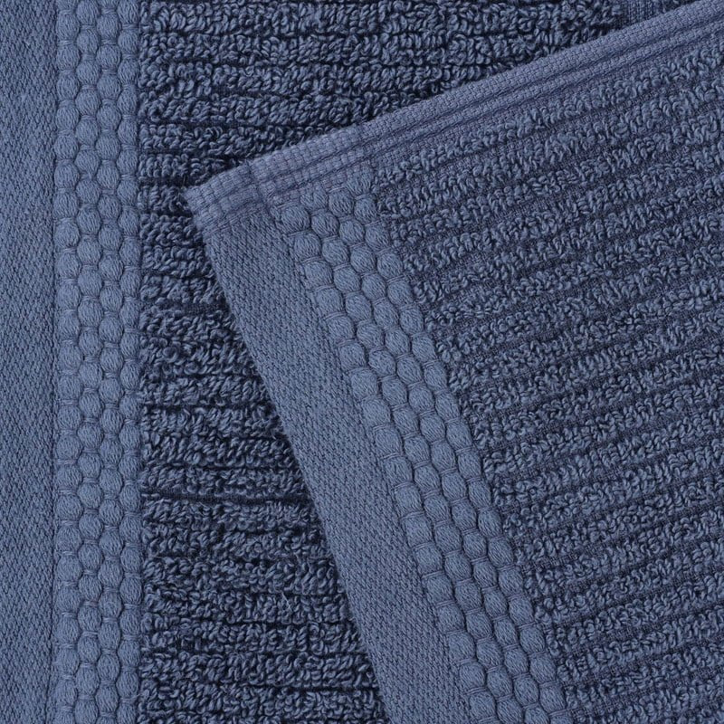 Navy Blue 2 Pack Bath Towels - Medium Weight Ribbed Cotton Towels - Superior Milo