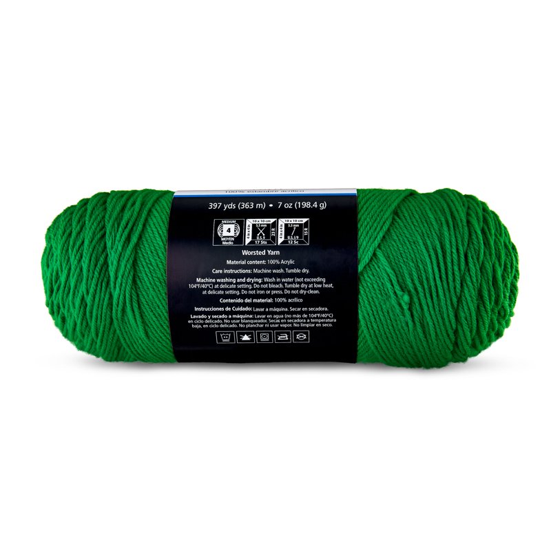 Medium Acrylic Yarn - Turf Green, 7 oz, Knitting & Crocheting Craft Yarn
