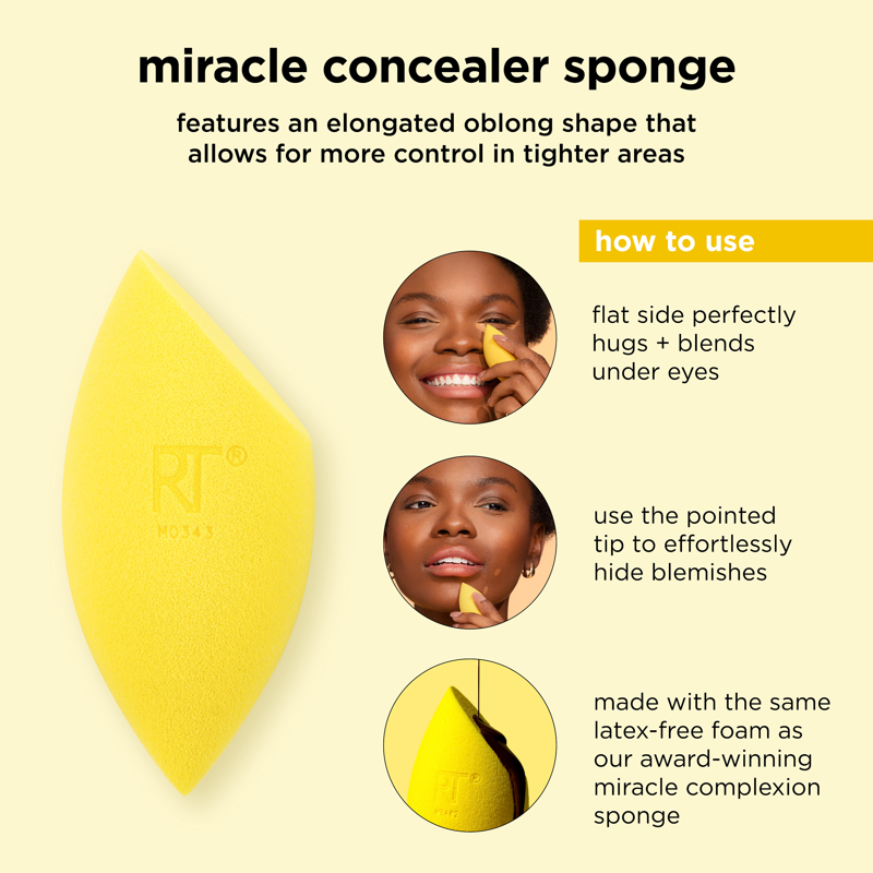 Miracle Concealer Sponge Duo - Precision Makeup Sponges, 2 Count
