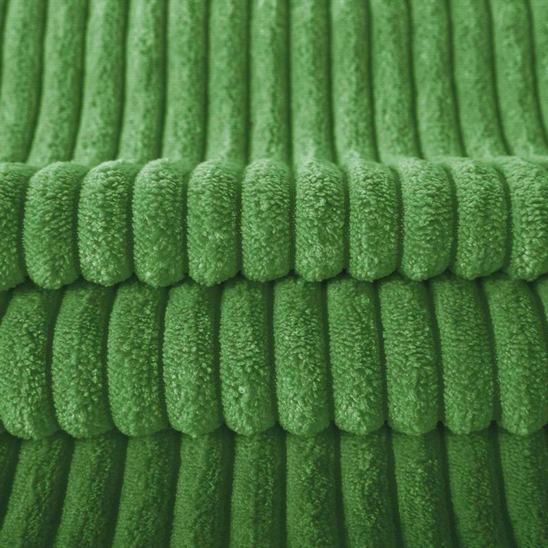 18x18 Inch Green Fluffy Corduroy Velvet Square Throw Pillow Set of 2